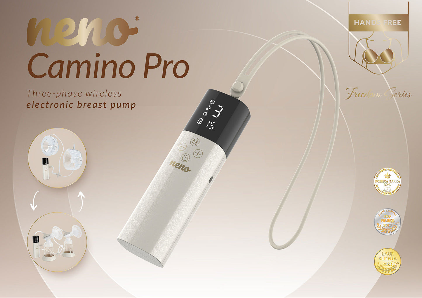 Tvöföld þráðlaus & handfrjáls Brjóstapumpa - Neno Camino Pro