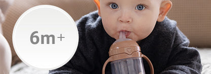 Glas með röri - LOVI First cup with weighted straw 150ml Brown