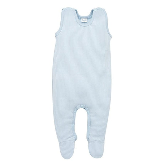 Ungbarnabuxur með axlaböndum - Lovely Day Blue Ribbed