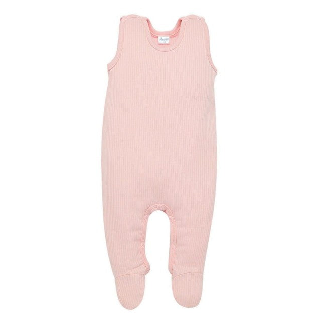 Ungbarnabuxur með axlaböndum - Lovely Day Pink Ribbed