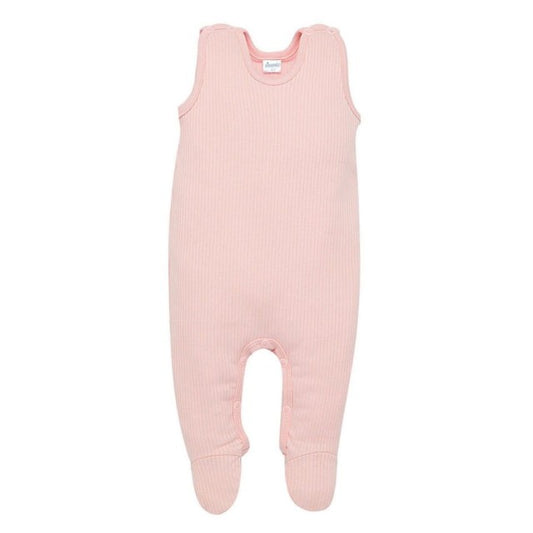 Ungbarnabuxur með axlaböndum - Lovely Day Pink Ribbed