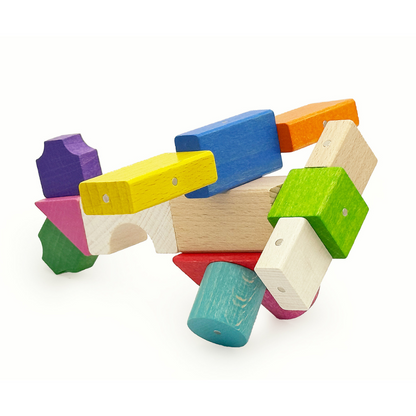 Kooglo Magnetic Trékubbar Mini - 30stk - Colour