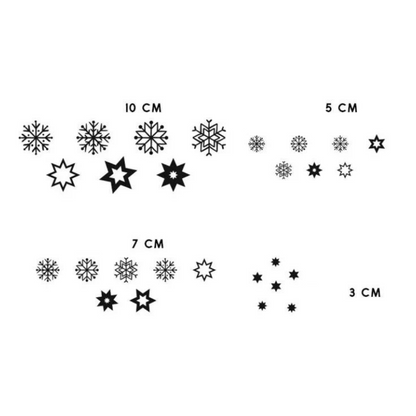 Skrautlímmiðar í glugga - Frozen Snow flakes & Stars