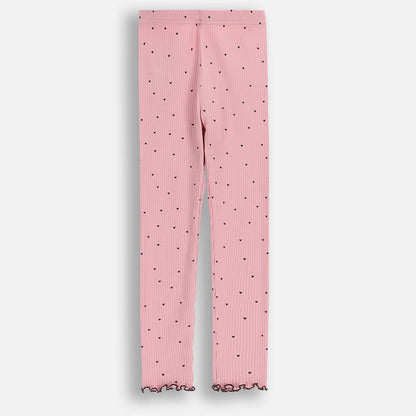 Leggings - Ribbed Pink Heart