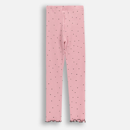 Leggings - Ribbed Pink Heart