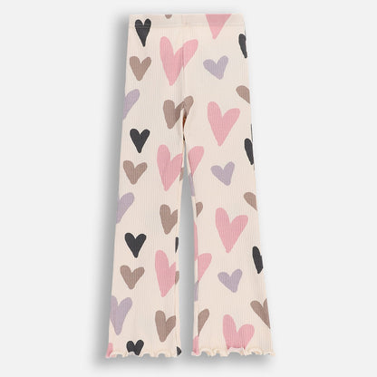 Útvíðar Leggings - Ribbed Hearts