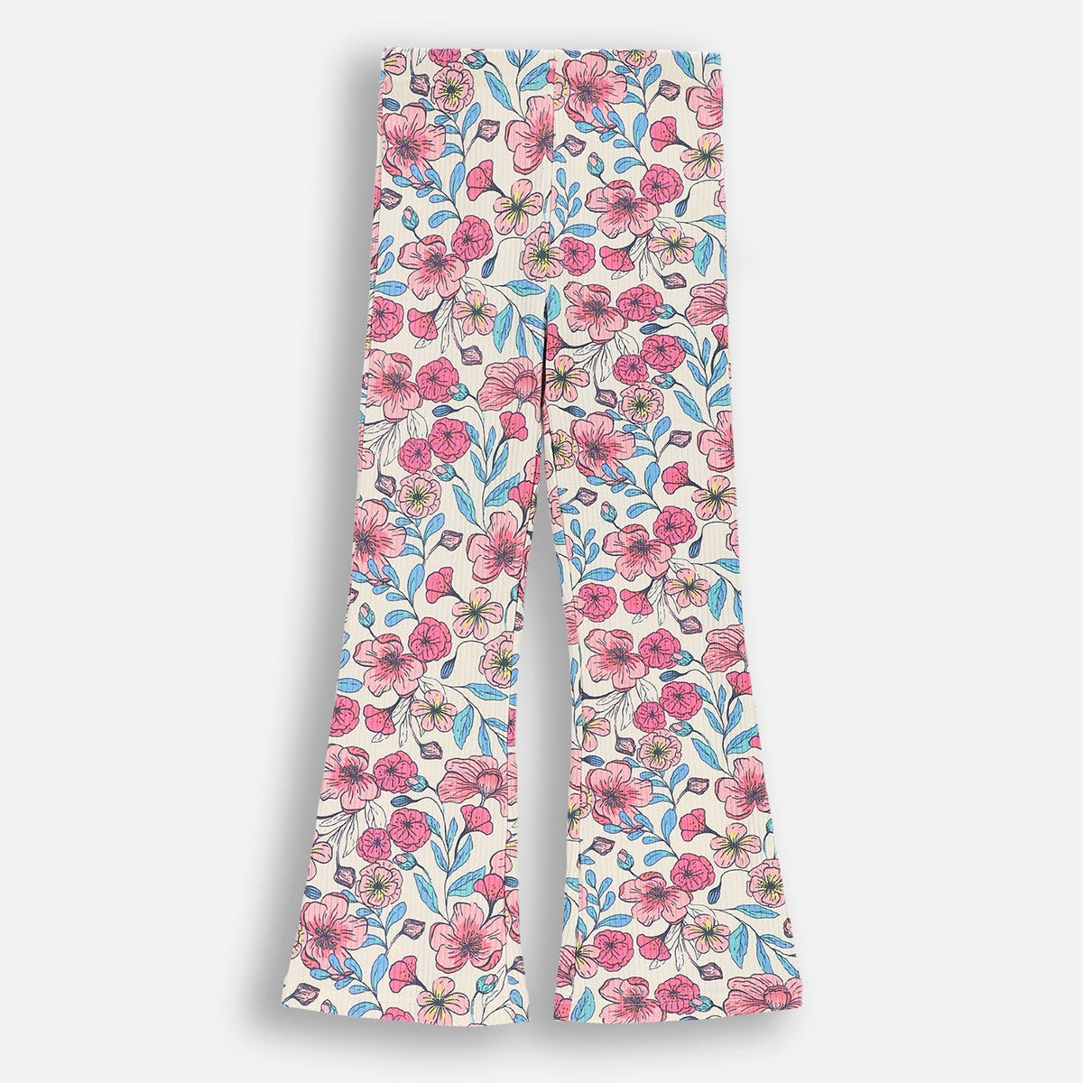Útvíðar Leggings - Ribbed Flowers