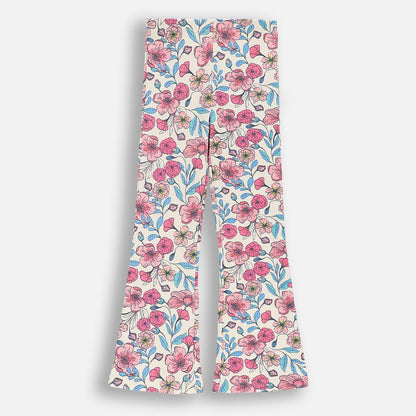 Útvíðar Leggings - Ribbed Flowers