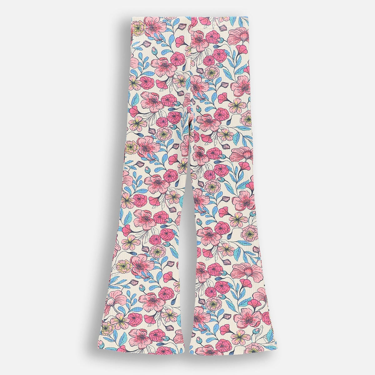 Útvíðar Leggings - Ribbed Flowers