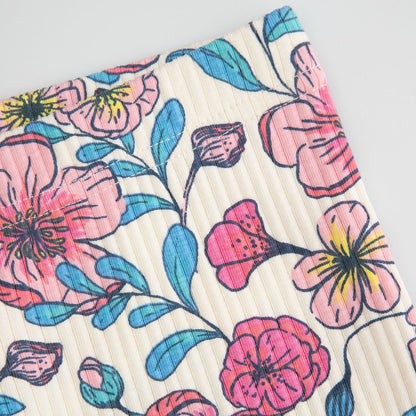 Útvíðar Leggings - Ribbed Flowers