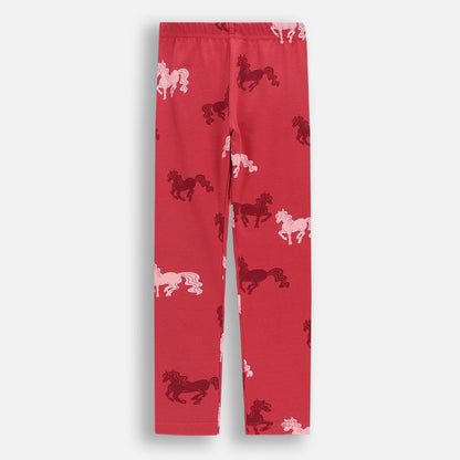 Leggings - Burgundy Horses