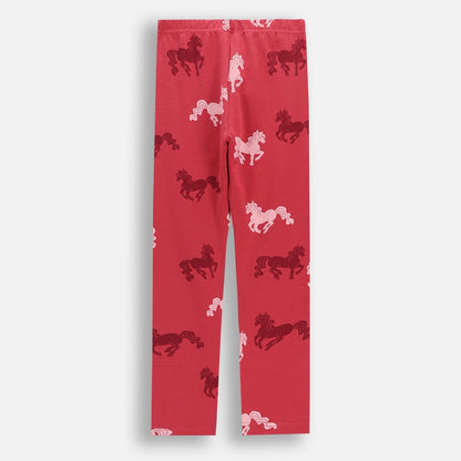 Leggings - Burgundy Horses