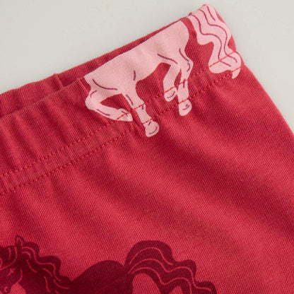 Leggings - Burgundy Horses