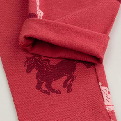 Leggings - Burgundy Horses