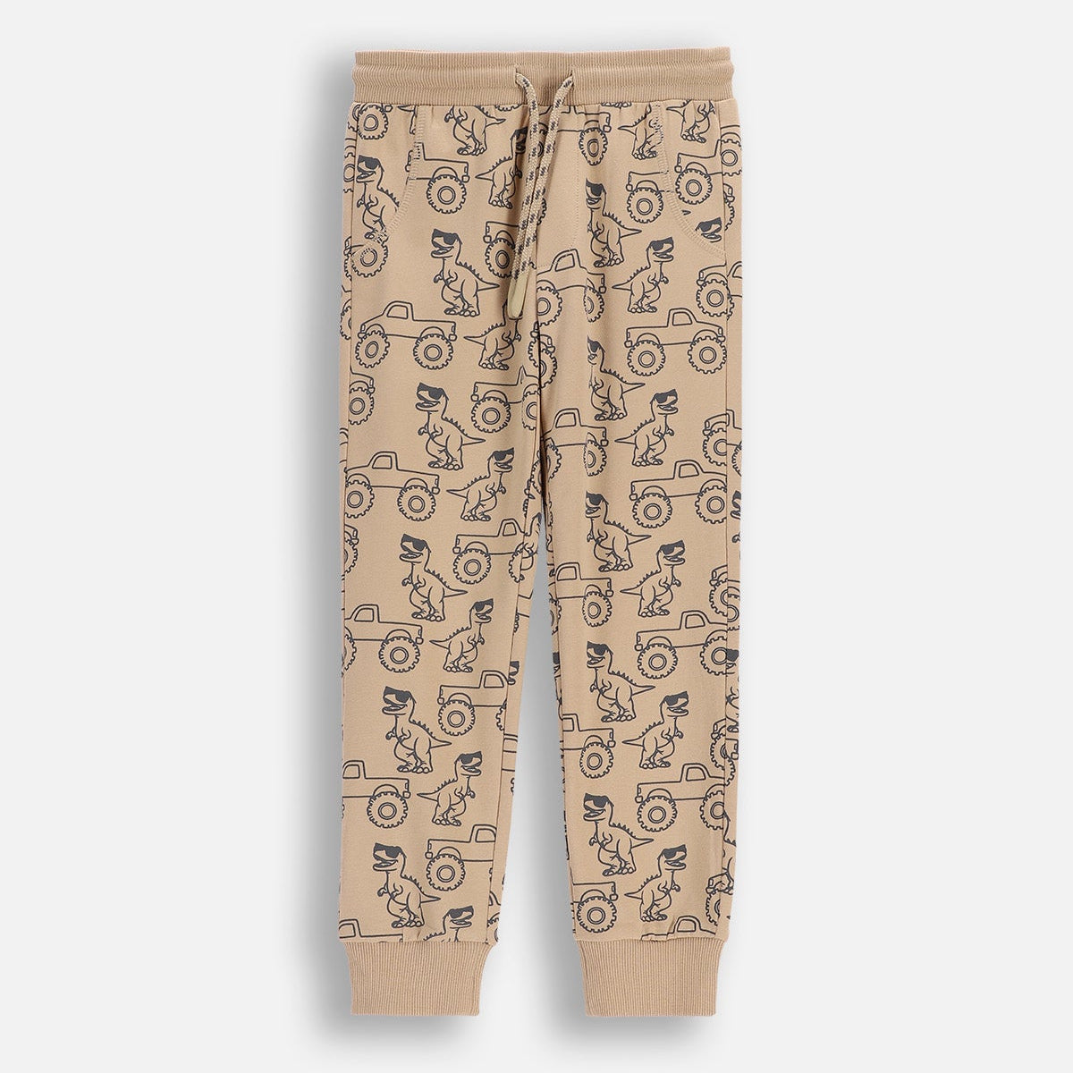 Leggings - Beige Dino Vehicles