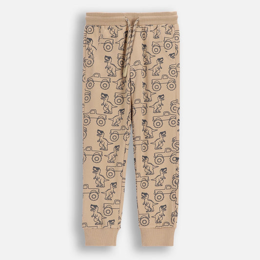 Leggings - Beige Dino Vehicles