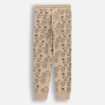 Leggings - Beige Dino Vehicles