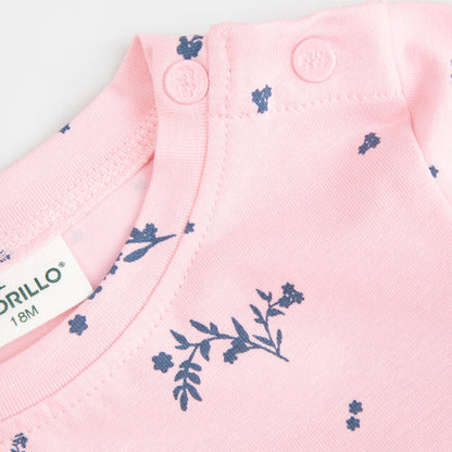 Ungbarnakjóll með samfellu - Pink