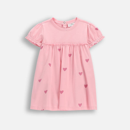 Ungbarnakjóll með samfellu - Pink Hearts