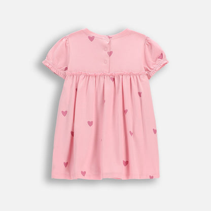 Ungbarnakjóll með samfellu - Pink Hearts