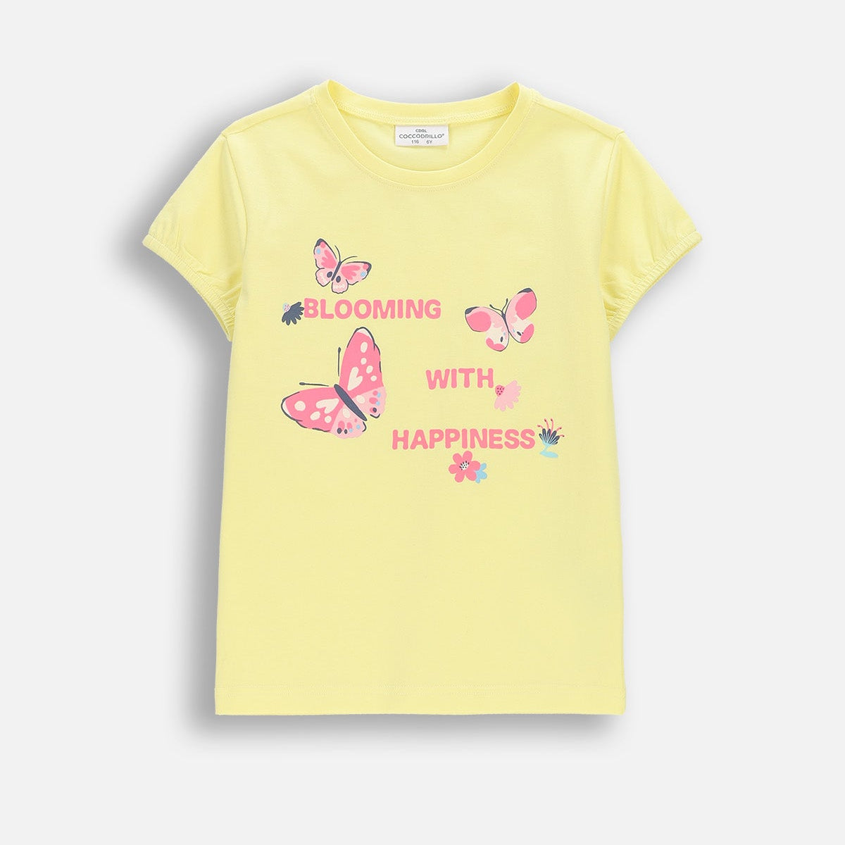 Stuttermabolur - Yellow butterflies Glow-in-the-dark