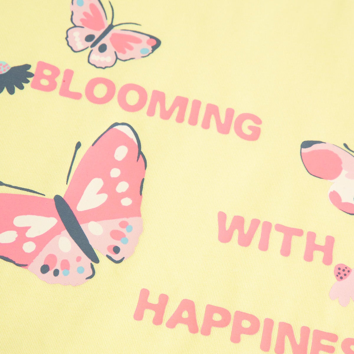 Stuttermabolur - Yellow butterflies Glow-in-the-dark