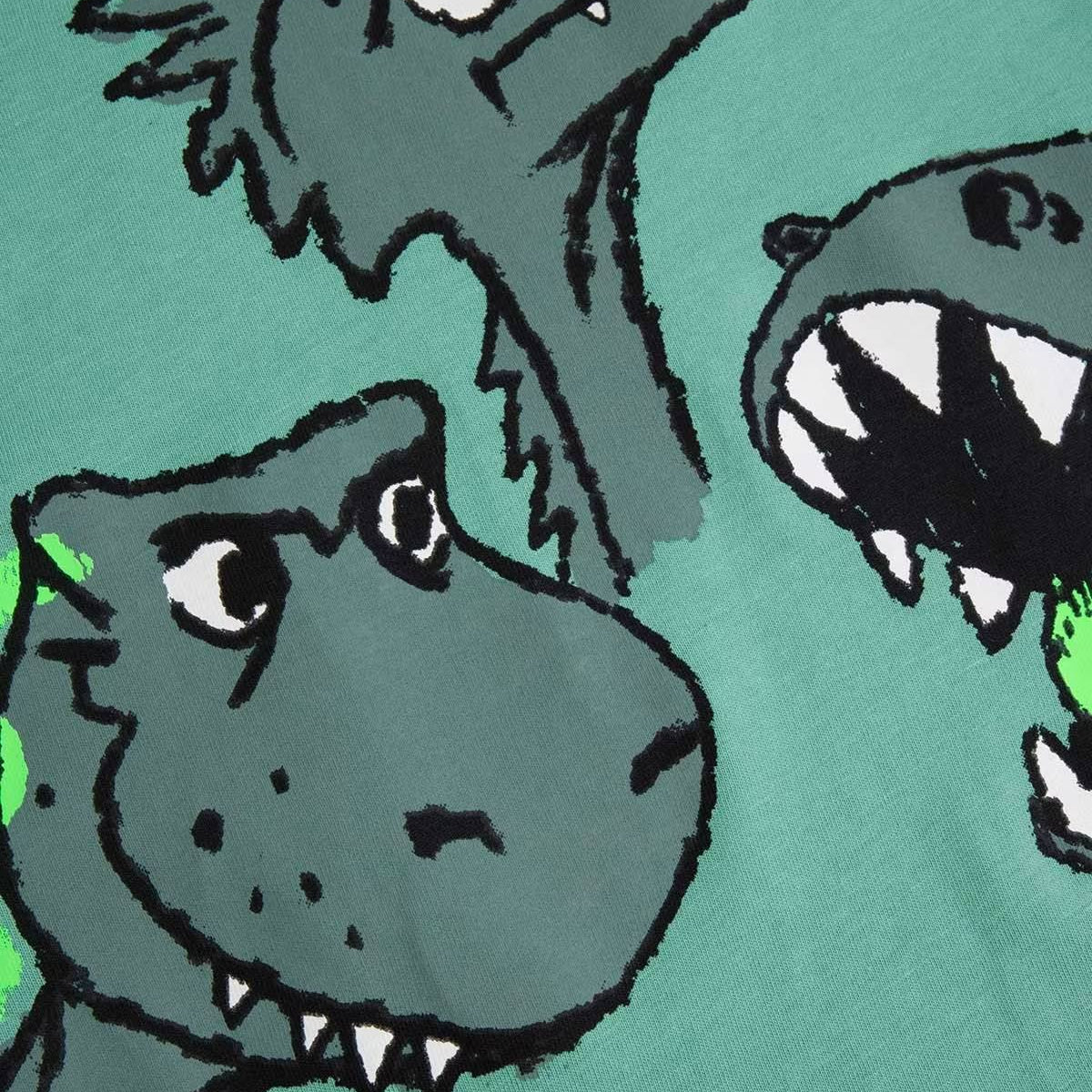 Stuttermabolur - Green Dinosaurs