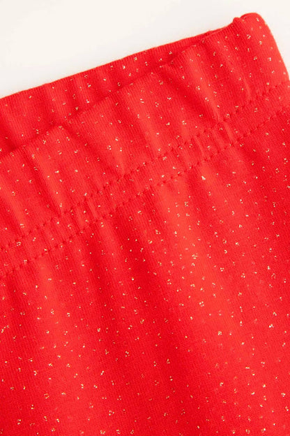 Leggings - Red Gold Sparkle