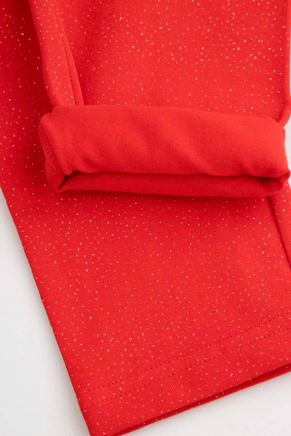 Leggings - Red Gold Sparkle