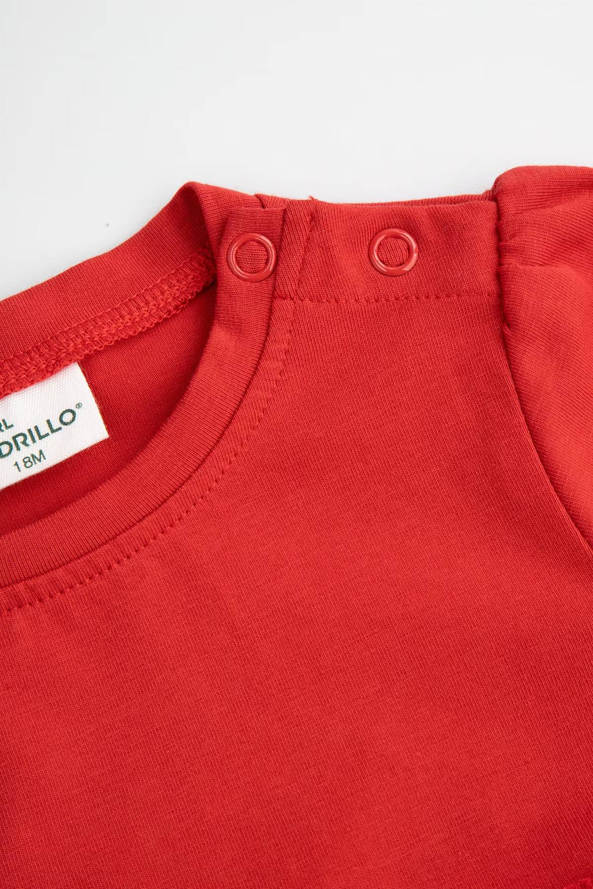 Samfellukjóll með tjulli - Red