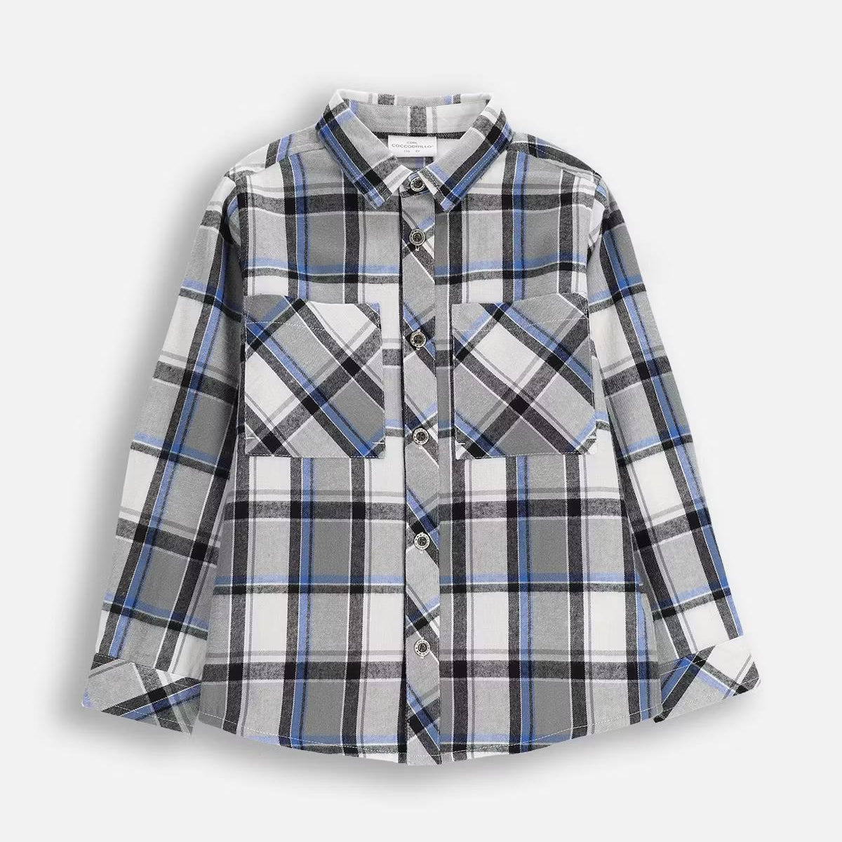 Hneppt Flannel Skyrta - Blue