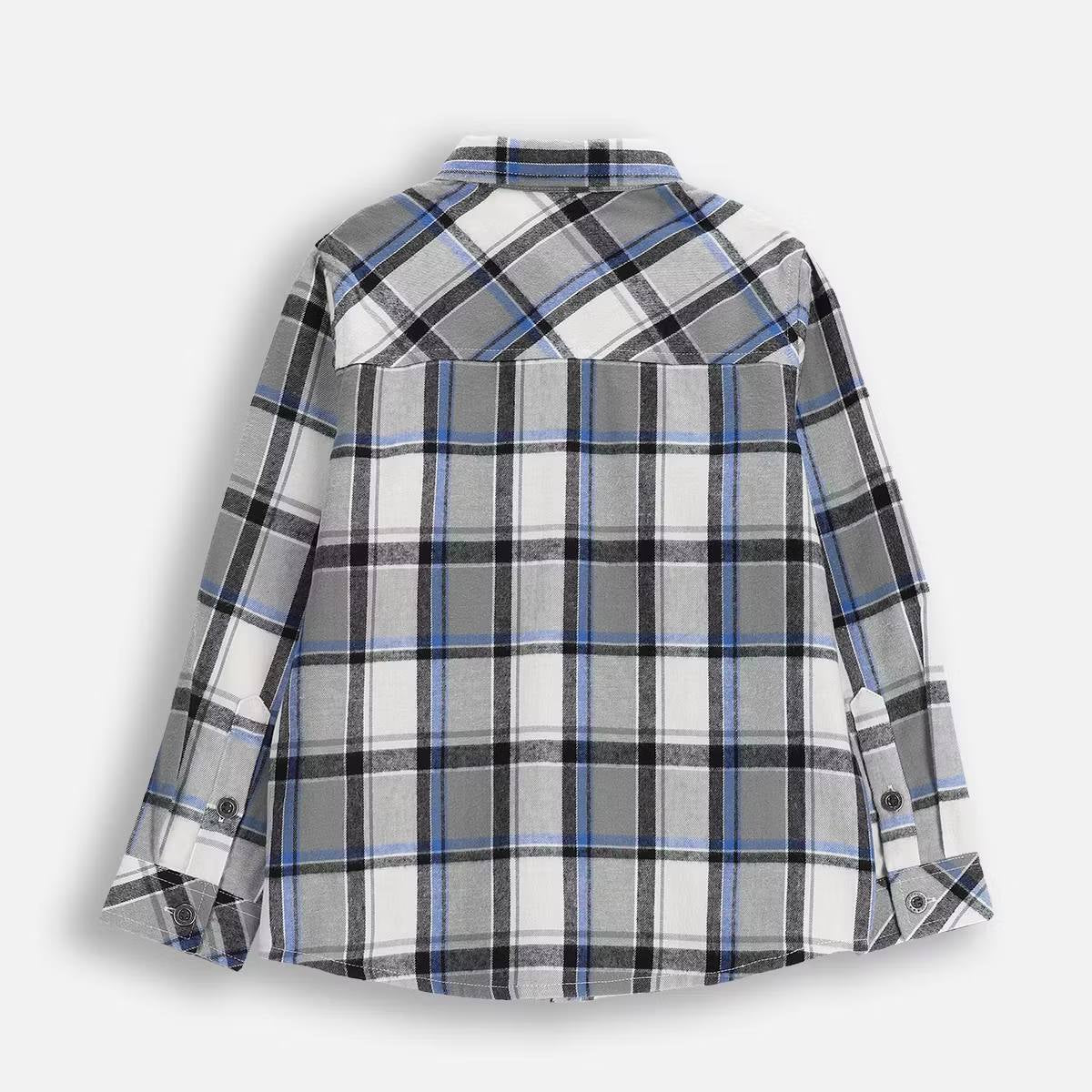 Hneppt Flannel Skyrta - Blue