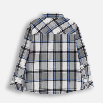 Hneppt Flannel Skyrta - Blue