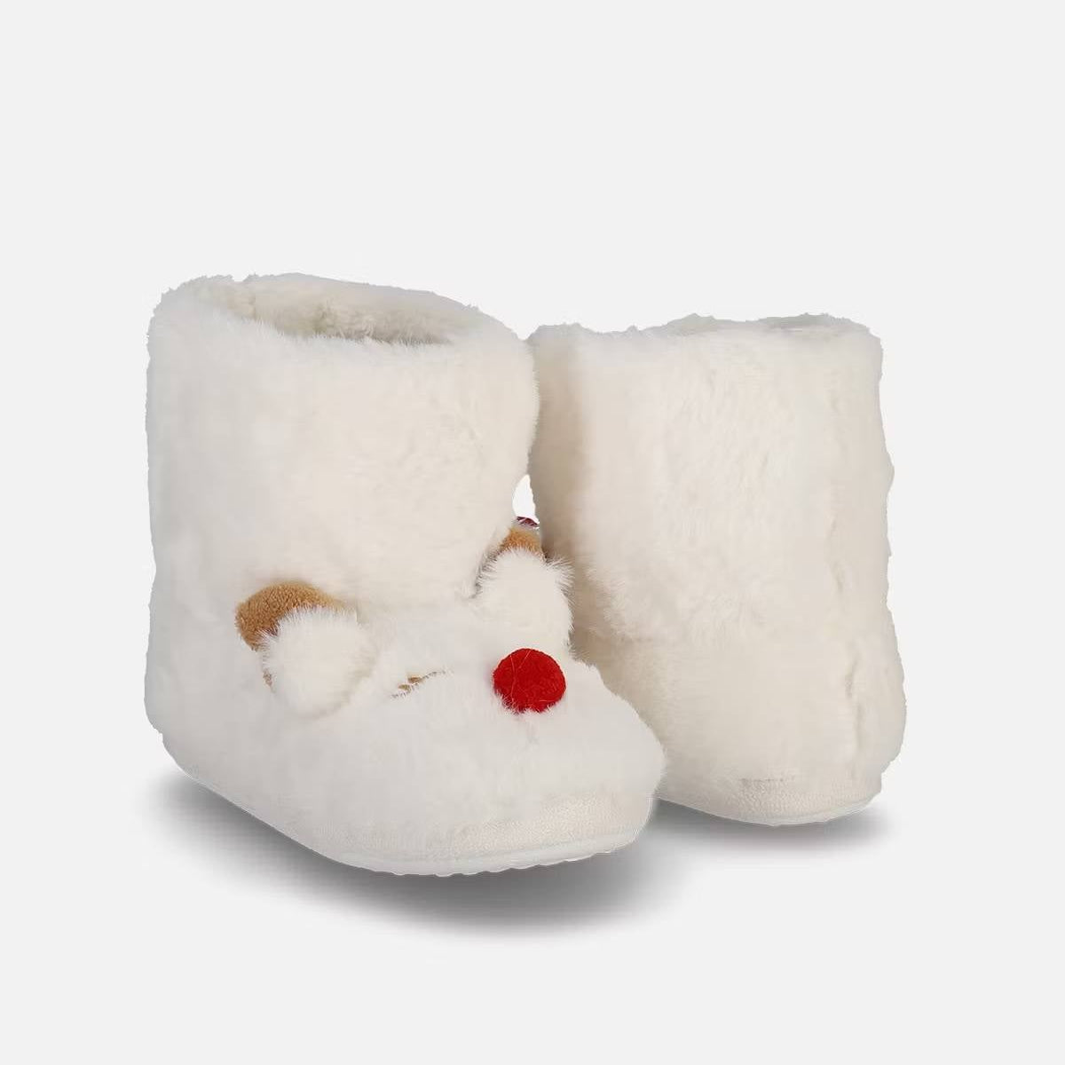 Jólainniskór - Bootie Slippers White Reindeer