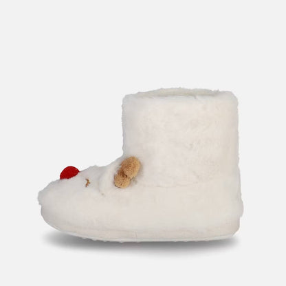 Jólainniskór - Bootie Slippers White Reindeer