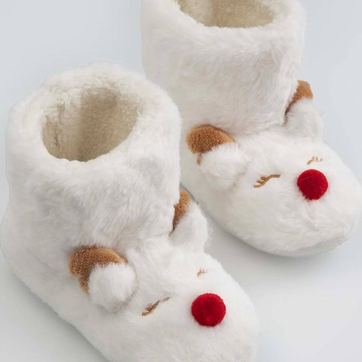 Jólainniskór - Bootie Slippers White Reindeer