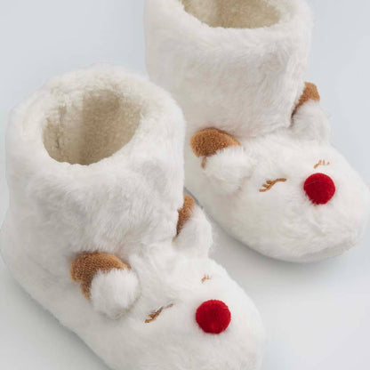Jólainniskór - Bootie Slippers White Reindeer