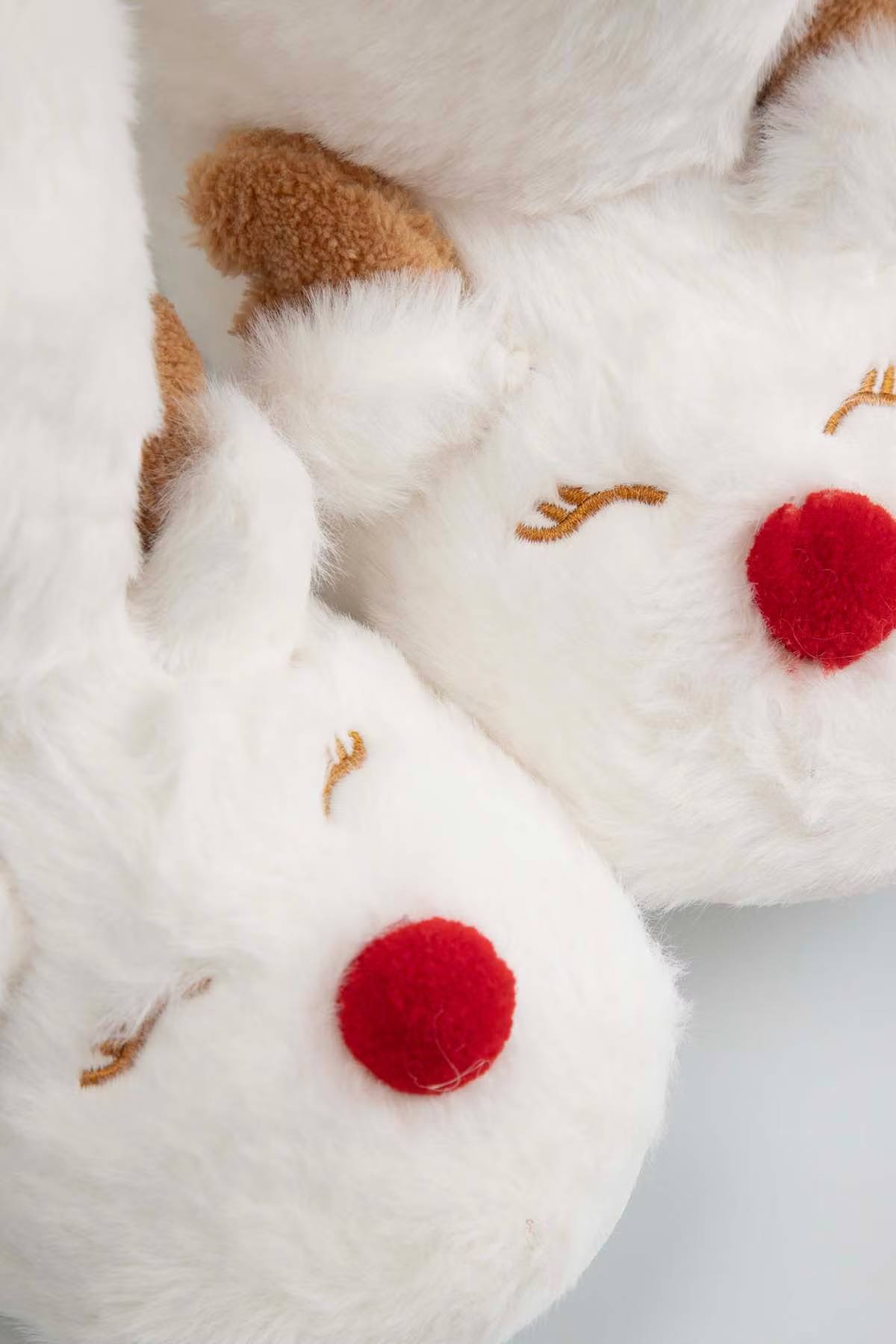 Jólainniskór - Bootie Slippers White Reindeer