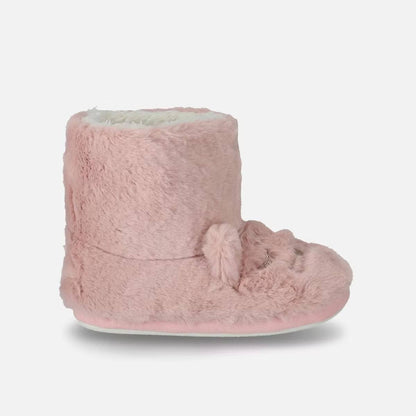 Inniskór - Bootie Slippers Pink Cat