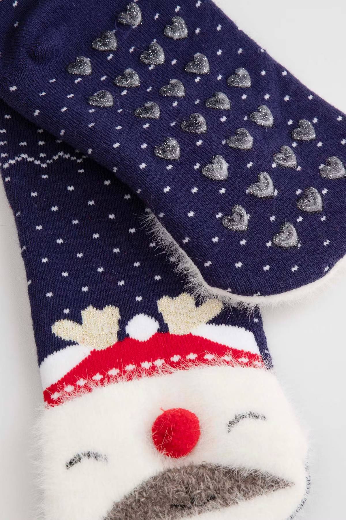 Jólasokkar með stoppi - Frotte Navy White