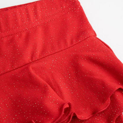 Leggings - Red Gold Sparkle