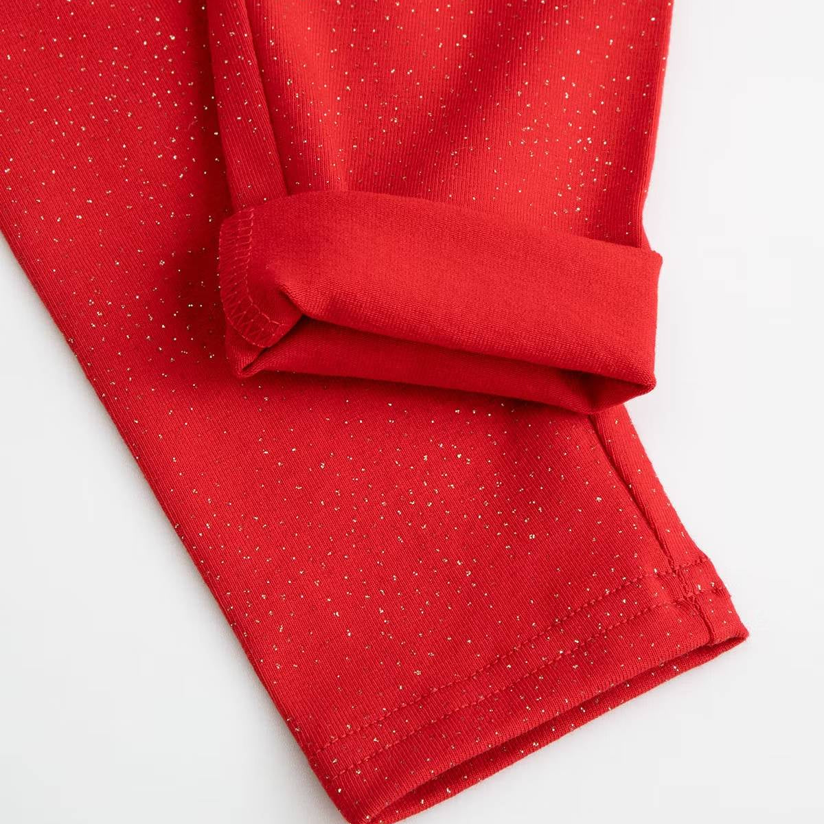 Leggings - Red Gold Sparkle