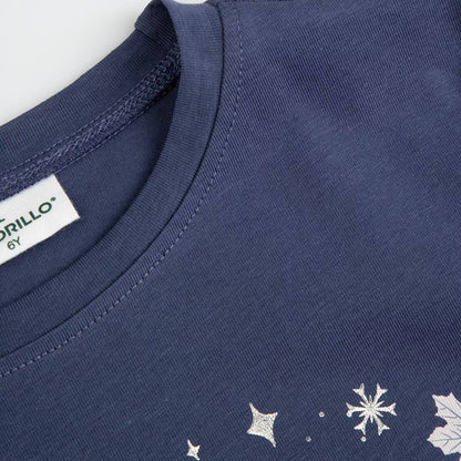Stuttermabolur - Navy FROZEN