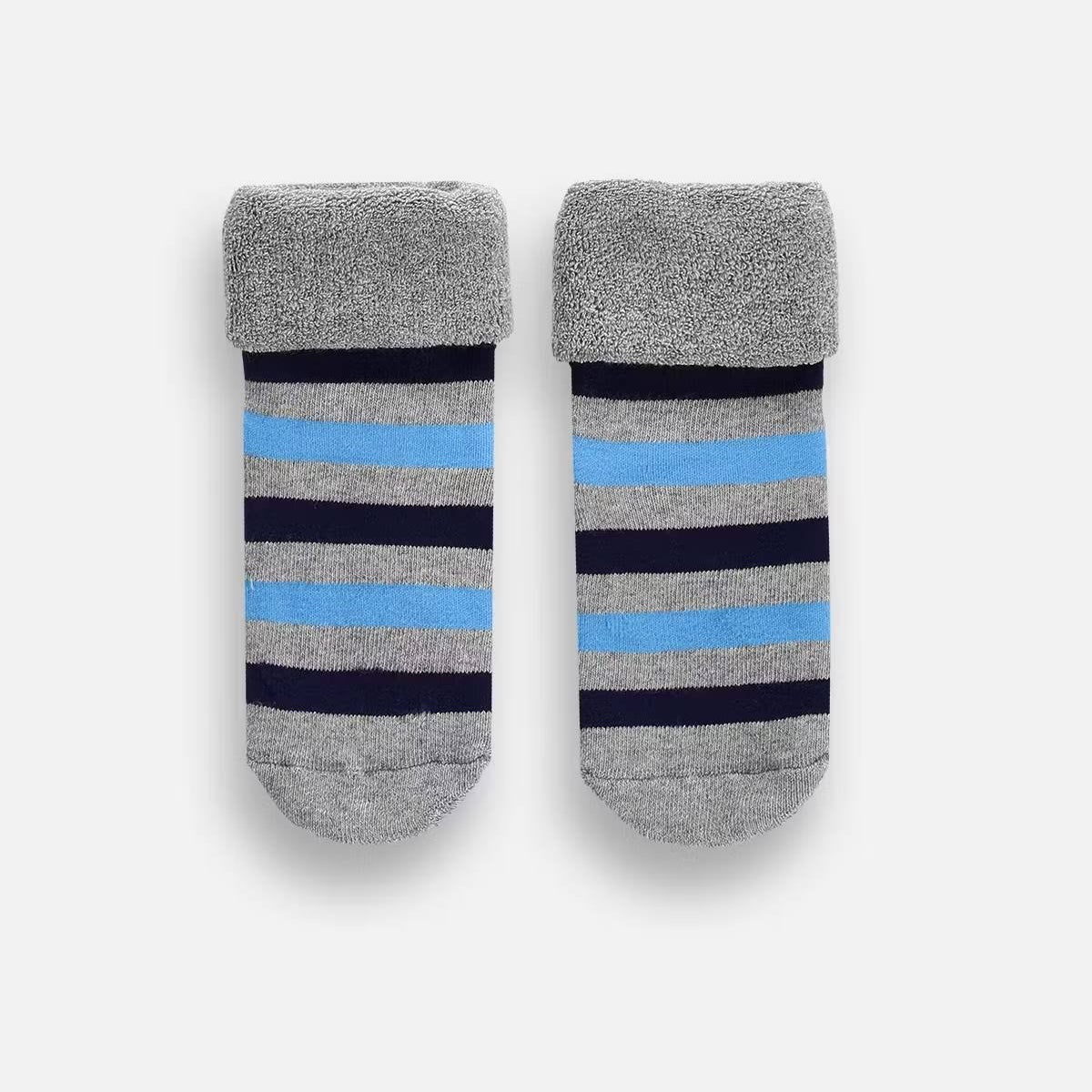 Sokkar með stoppi - Frotte Gray Stripes