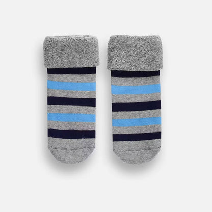 Sokkar með stoppi - Frotte Gray Stripes