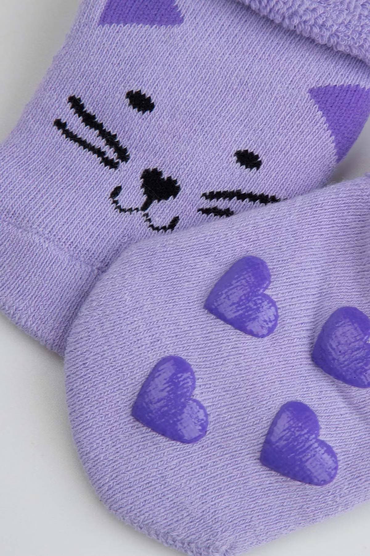 Sokkar með stoppi - Frotte Violet Kisa