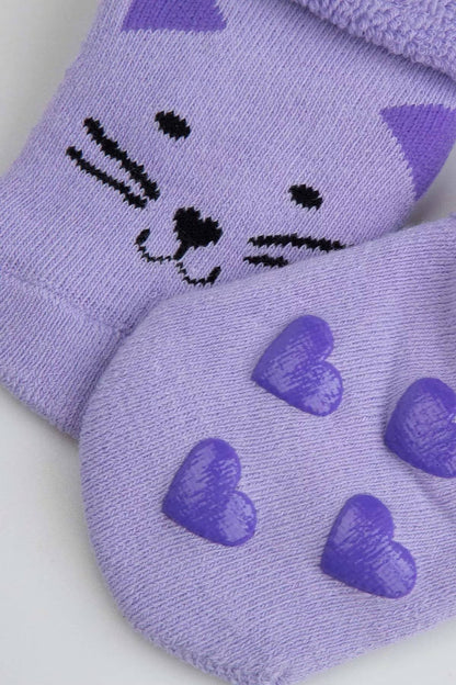 Sokkar með stoppi - Frotte Violet Kisa