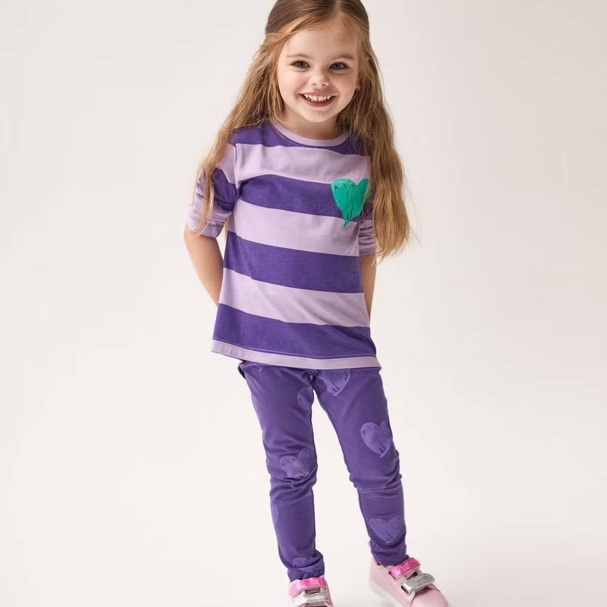 Leggings - Purple Hearts 2-pack