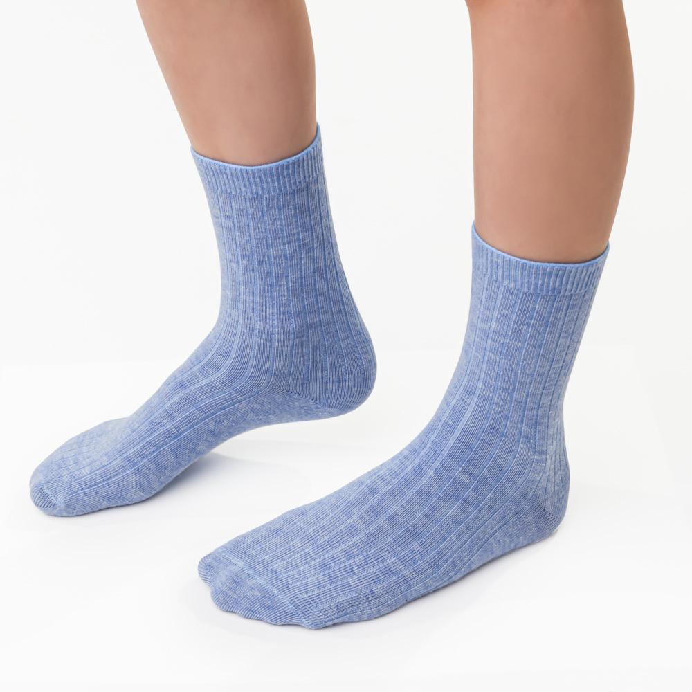Organic Cotton Sokkar - Ribbed - Blue st. 20-25