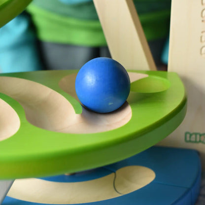 Wooden Ball Run - Blue Green